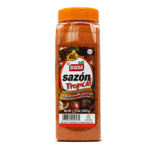 SAZON TROPICAL BADIA 1.75 lbs GUISOS Y SOPAS COLOR UNIDAD*